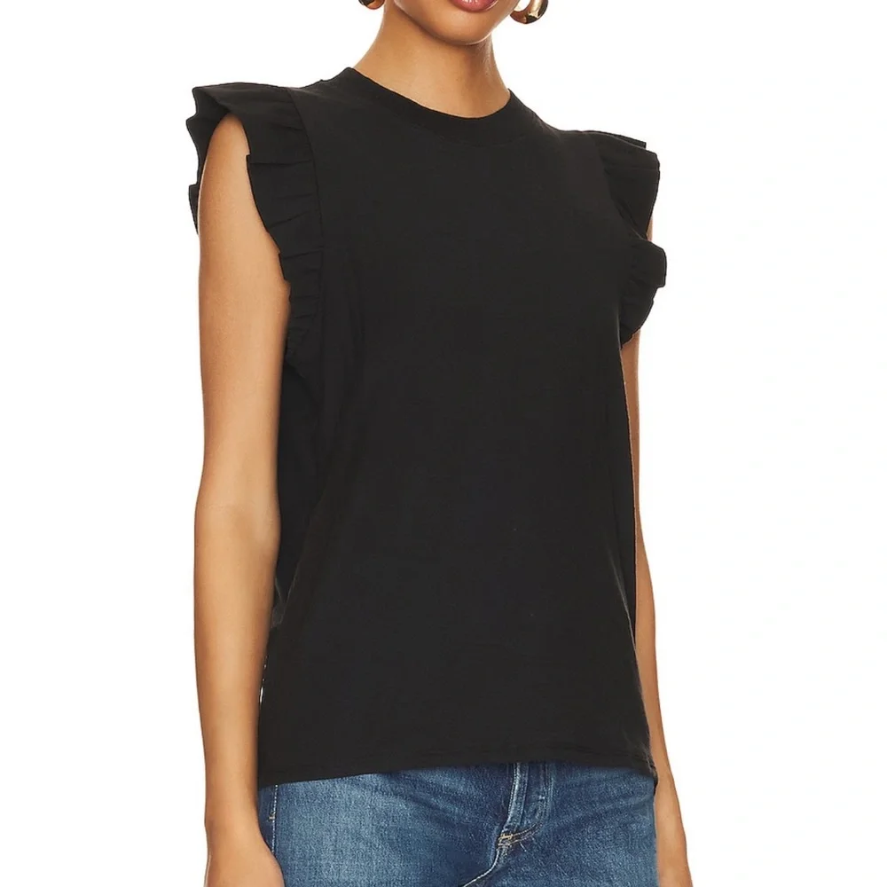 Nation LTD Black Ruffle Sleeve Tank Top - Picture 3 of 9